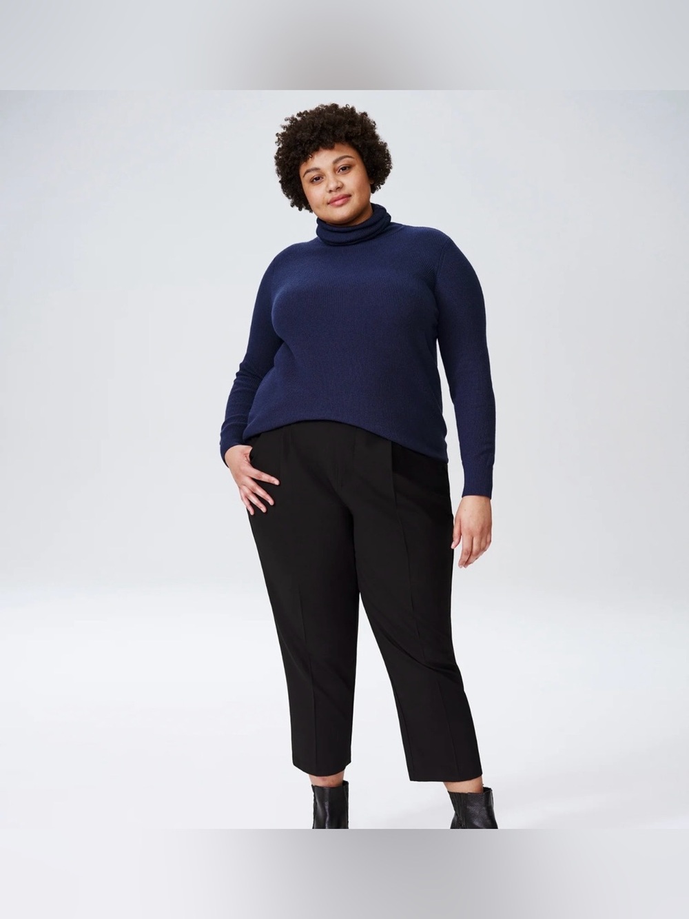 Universal Standard Black Silvia Slim Cut Trousers 4X